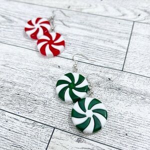 3 for $20 Green Swirl Earrings Christmas earrings